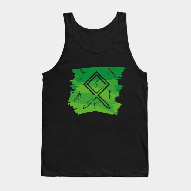 Celtic Green Paint Runes Norse Mythology Asatru Tank Top by vikki182@hotmail.co.uk